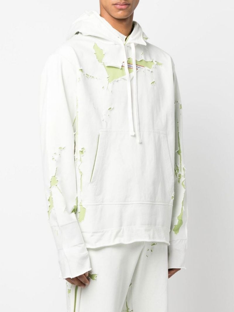 White S-macs-hoodoff Distressed Hoodie