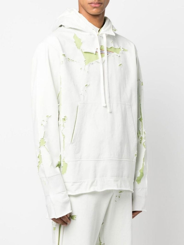 White S-macs-hoodoff Distressed Hoodie