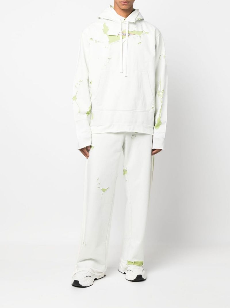 White S-macs-hoodoff Distressed Hoodie