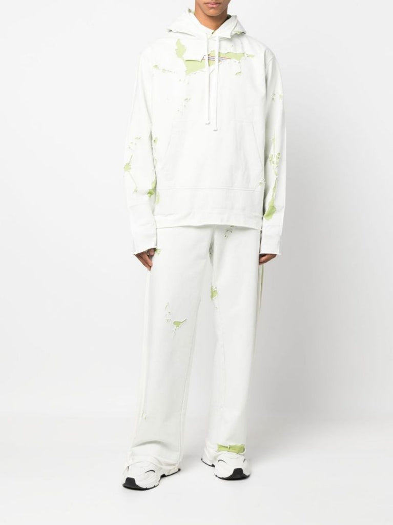 White S-macs-hoodoff Distressed Hoodie