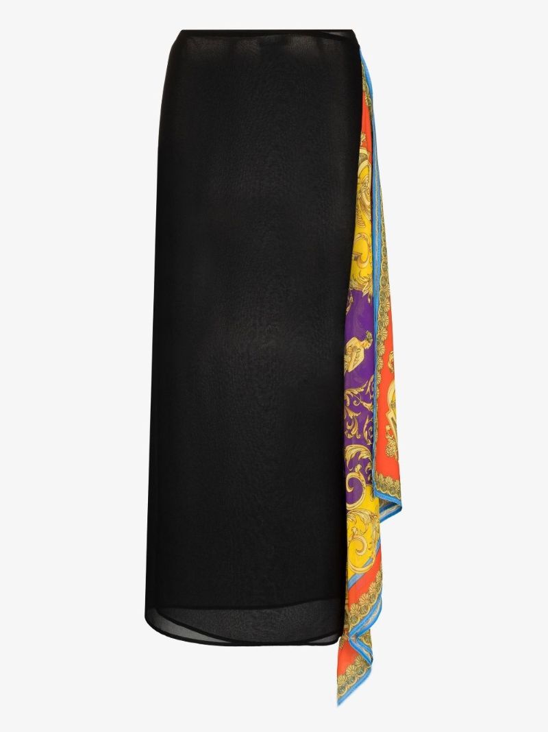 Barocco Goddess Draped Midi Skirt