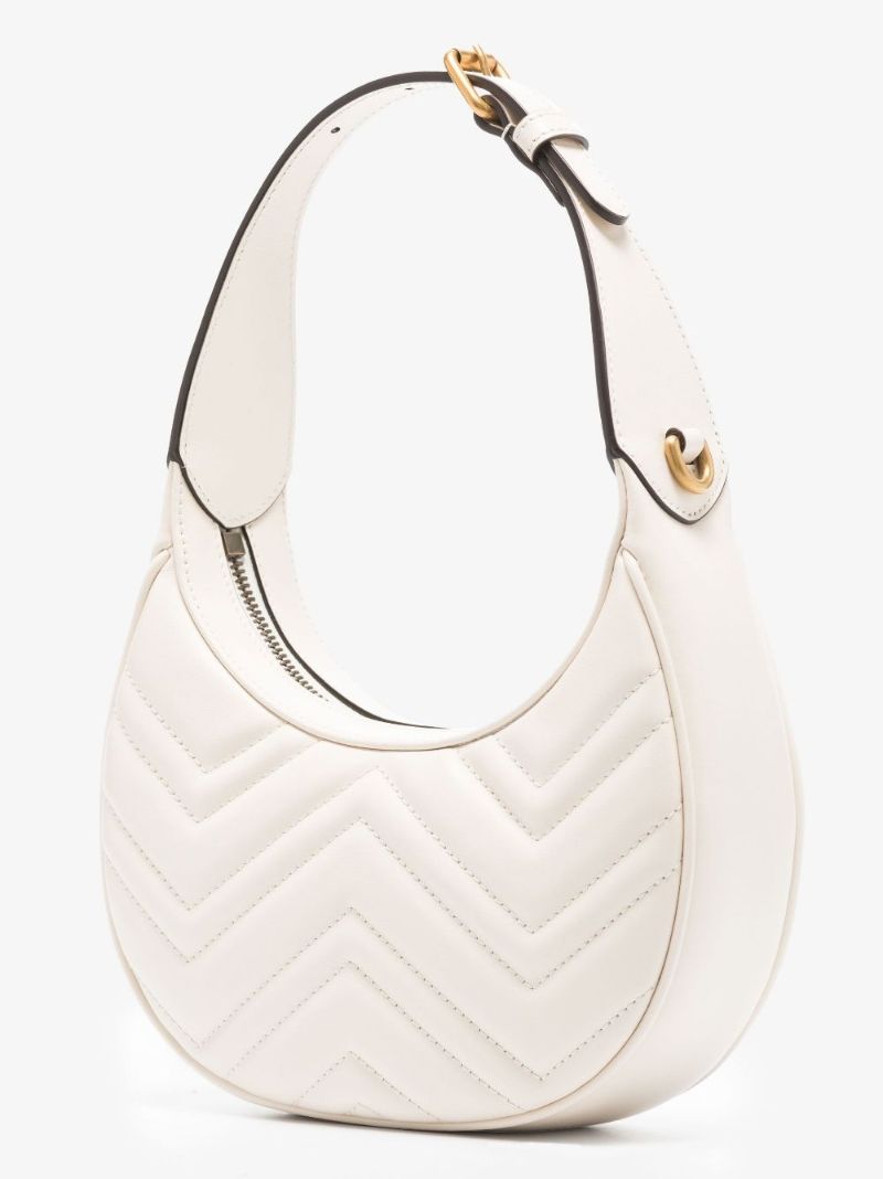 White Gg Marmont Leather Mini Shoulder Bag