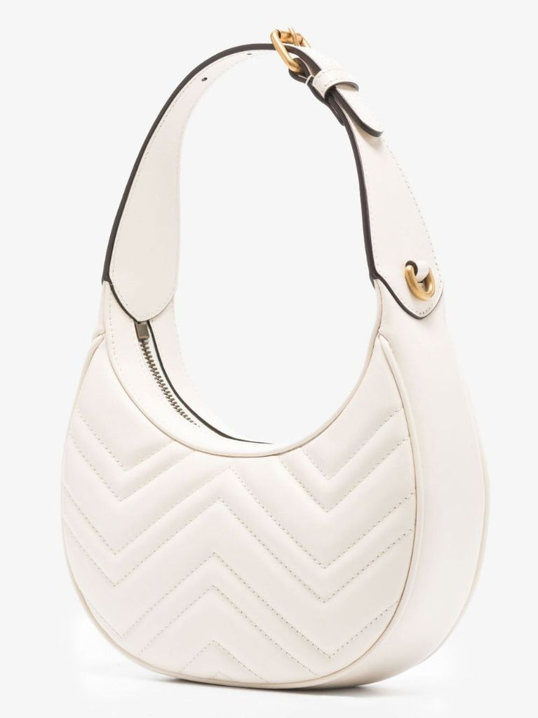 White Gg Marmont Leather Mini Shoulder Bag