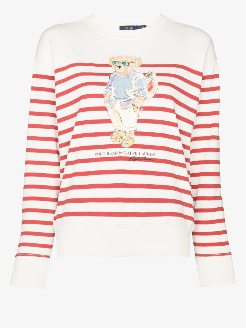 Neutral Polo Bear Striped Sweatshirt