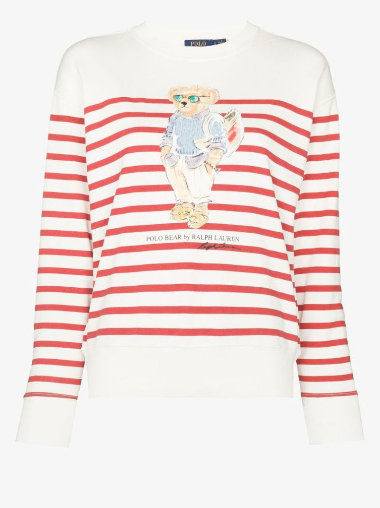 Neutral Polo Bear Striped Sweatshirt