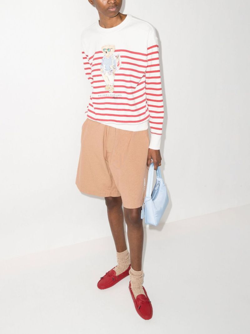 Neutral Polo Bear Striped Sweatshirt