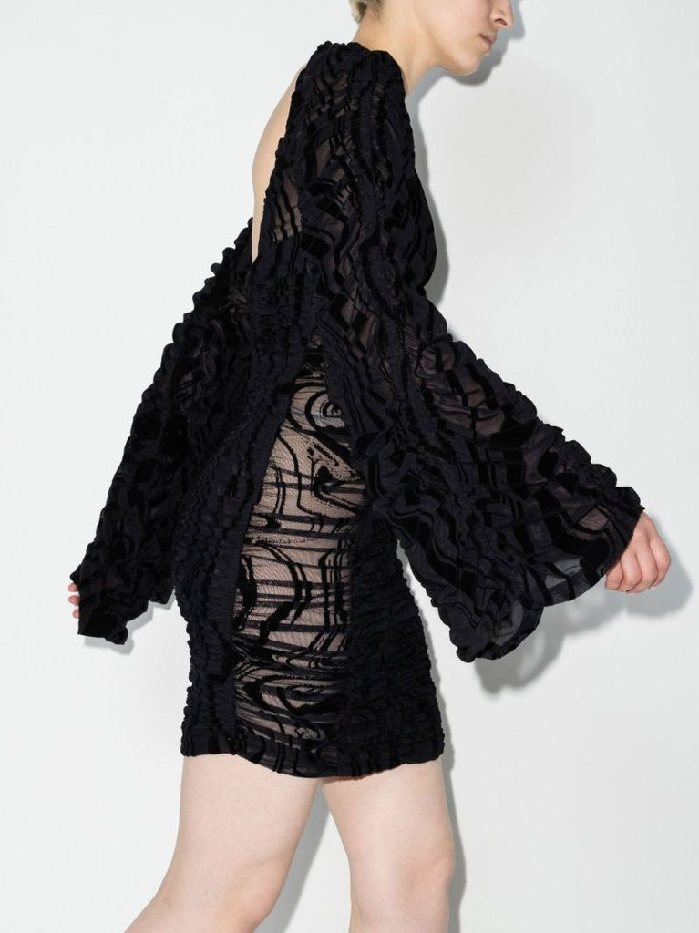 Rikke Crinkled Jacquard Mini Dress