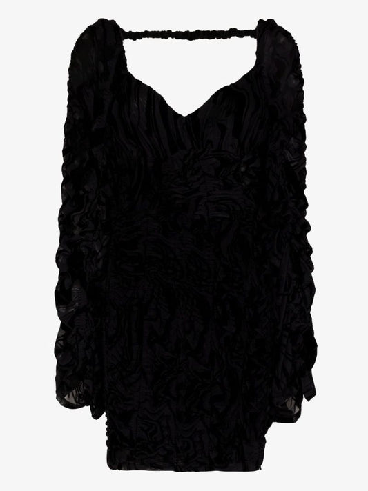 Rikke Crinkled Jacquard Mini Dress