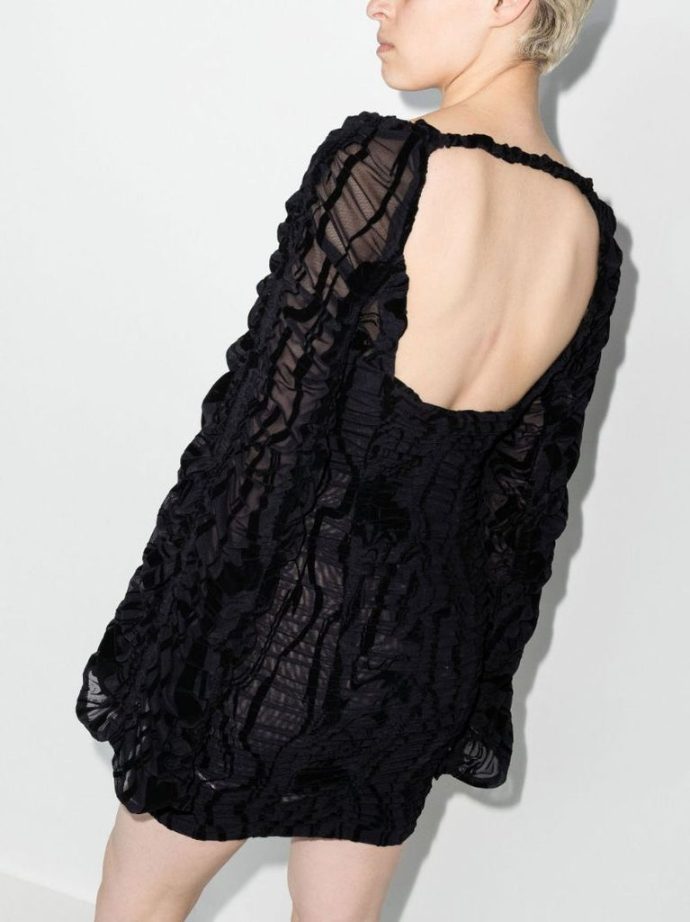 Rikke Crinkled Jacquard Mini Dress