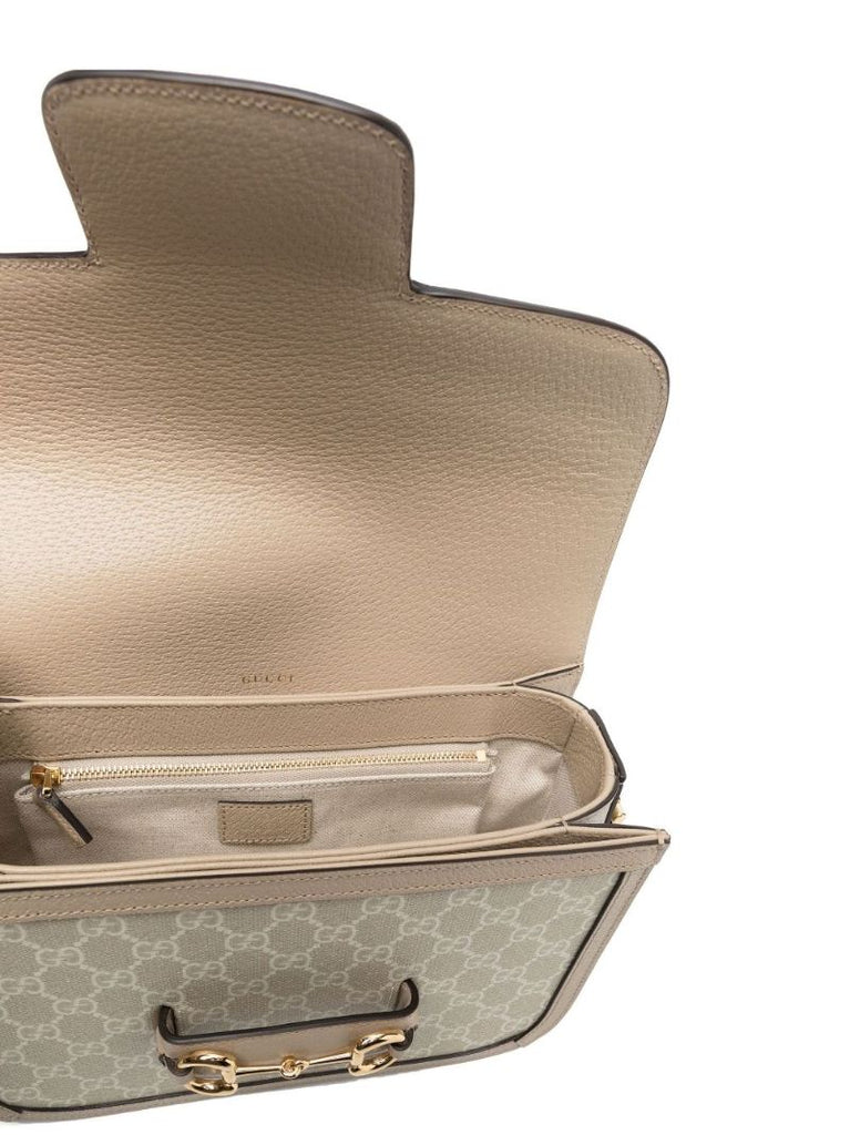 Neutral Horsebit 1955 Canvas Small Shoulder Bag