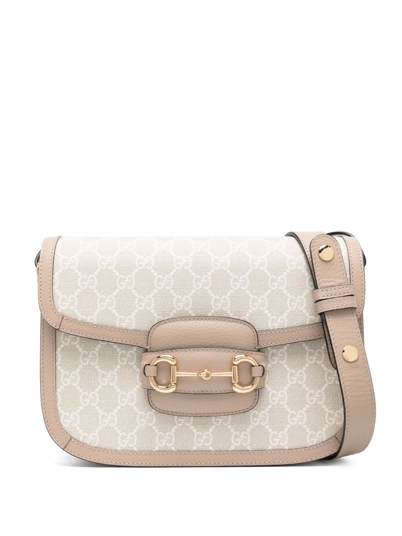 Neutral Horsebit 1955 Canvas Small Shoulder Bag