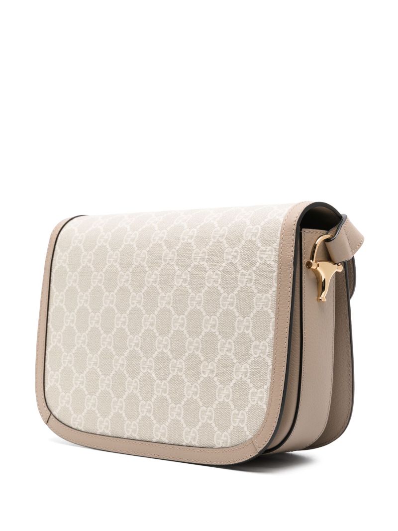Neutral Horsebit 1955 Canvas Small Shoulder Bag