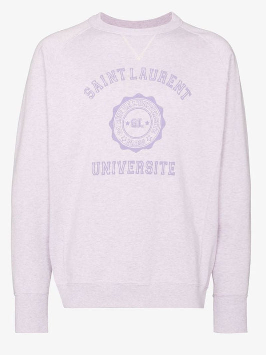 Purple UniversitÃ_x0083_Â© Logo Print Cotton Sweatshirt