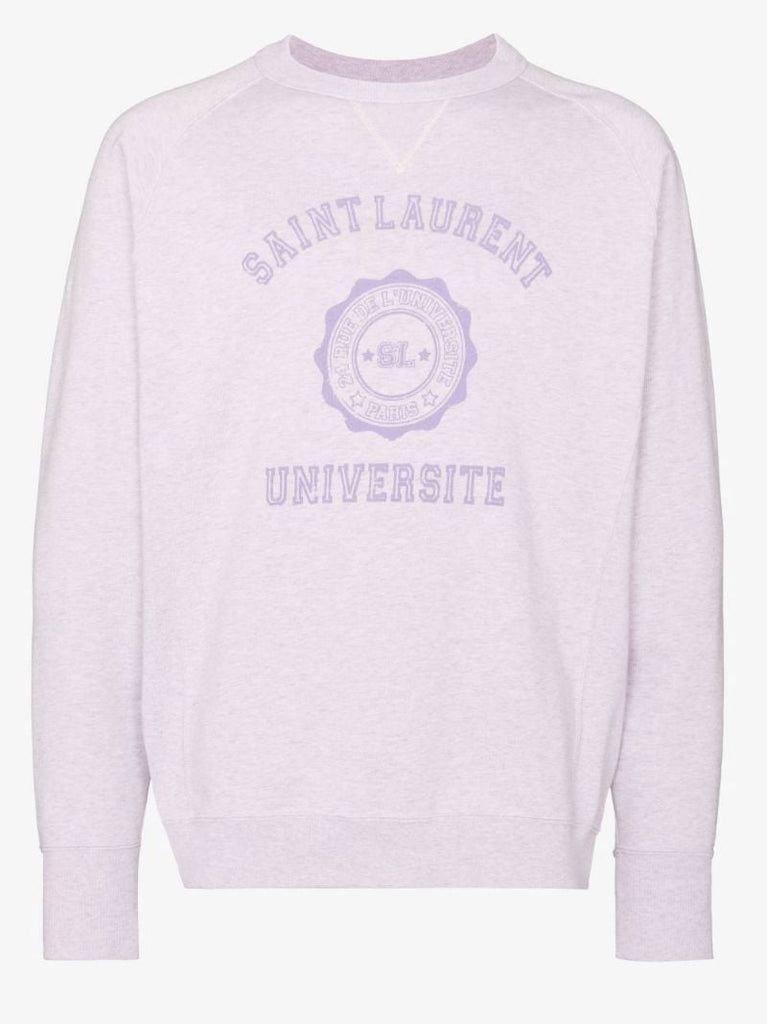 Purple UniversitÃ_x0083_Â© Logo Print Cotton Sweatshirt