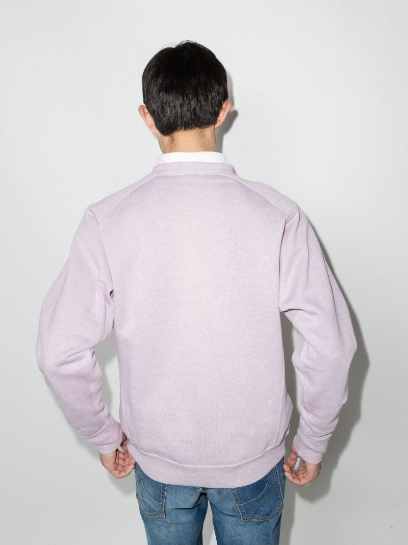 Purple UniversitÃ_x0083_Â© Logo Print Cotton Sweatshirt