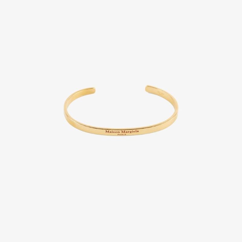Gold-plated Logo Engraved Cuff Bracelet