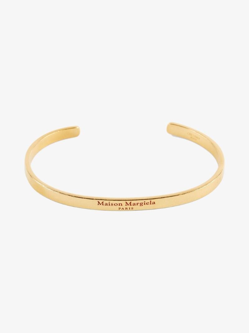 Gold-plated Logo Engraved Cuff Bracelet