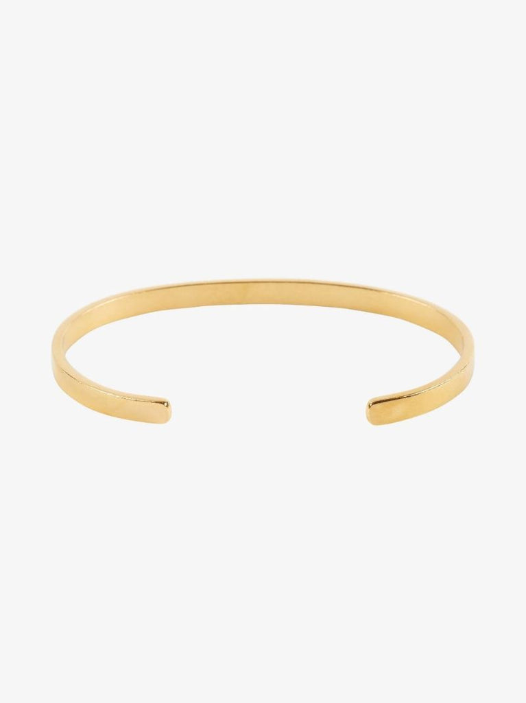 Gold-plated Logo Engraved Cuff Bracelet