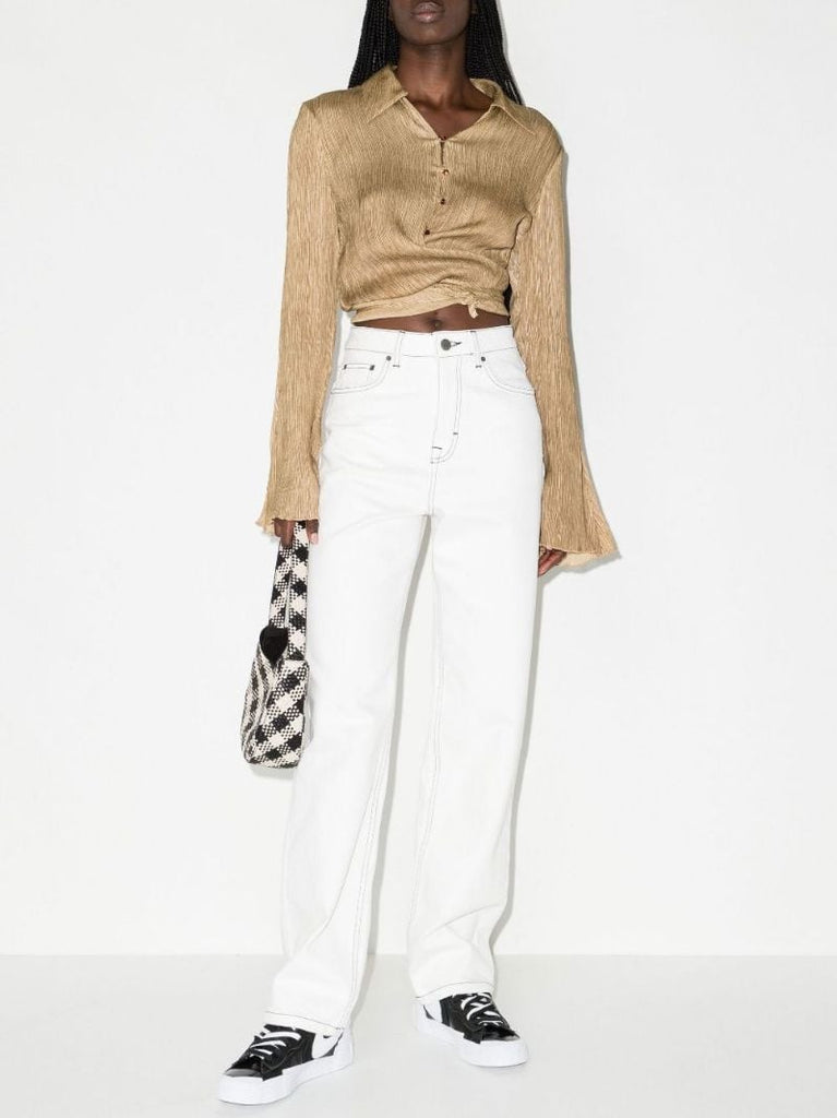 White Betty High-waisted Straight Leg Jeans