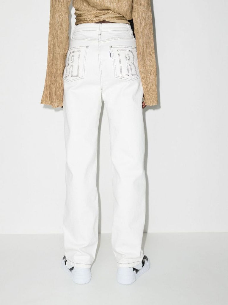 White Betty High-waisted Straight Leg Jeans