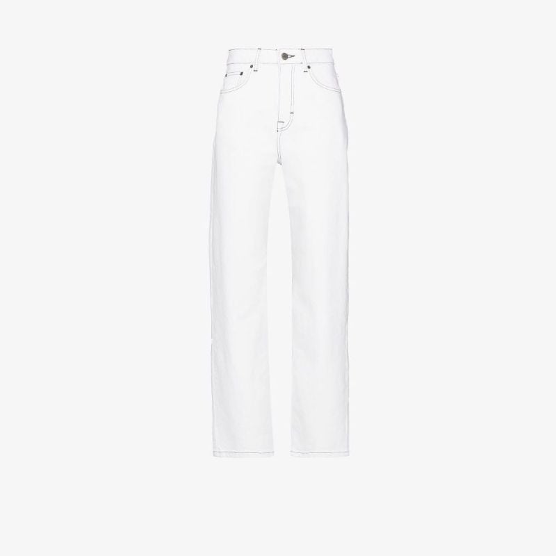White Betty High-waisted Straight Leg Jeans