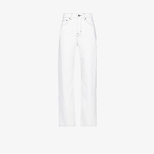 White Betty High-waisted Straight Leg Jeans