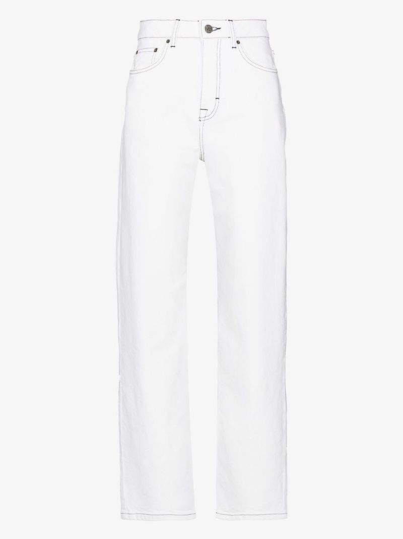 White Betty High-waisted Straight Leg Jeans