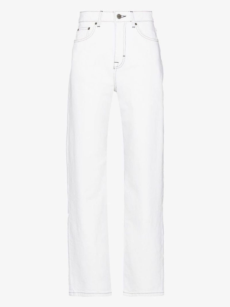 White Betty High-waisted Straight Leg Jeans