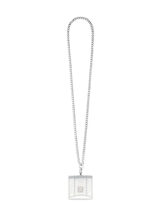 Silver Hourglass Airpods Holder with Chain