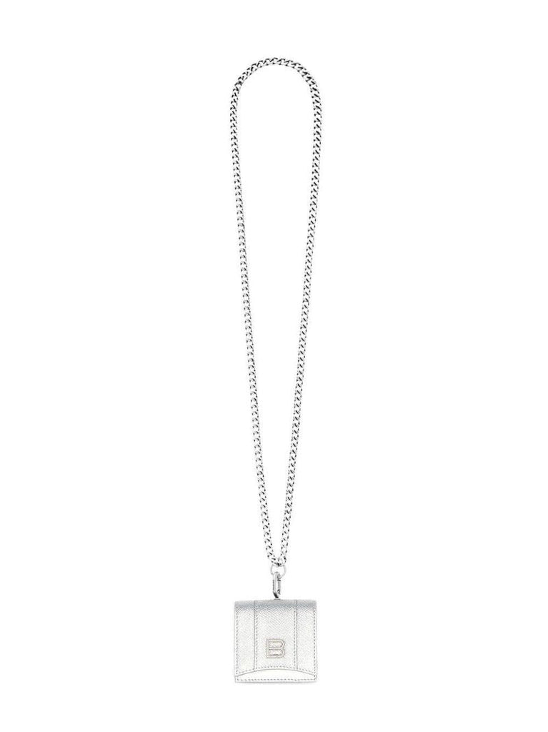 Silver Hourglass Airpods Holder with Chain