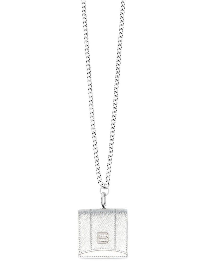 Silver Hourglass Airpods Holder with Chain