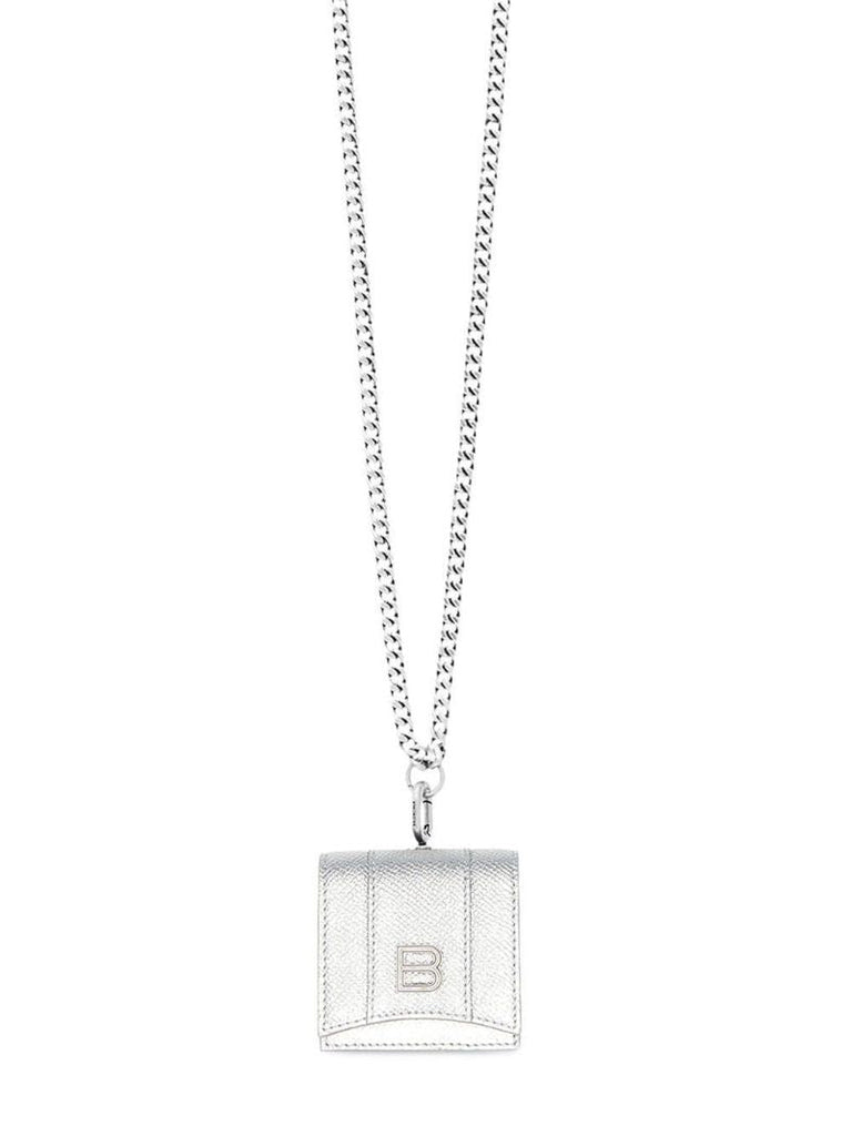 Silver Hourglass Airpods Holder with Chain