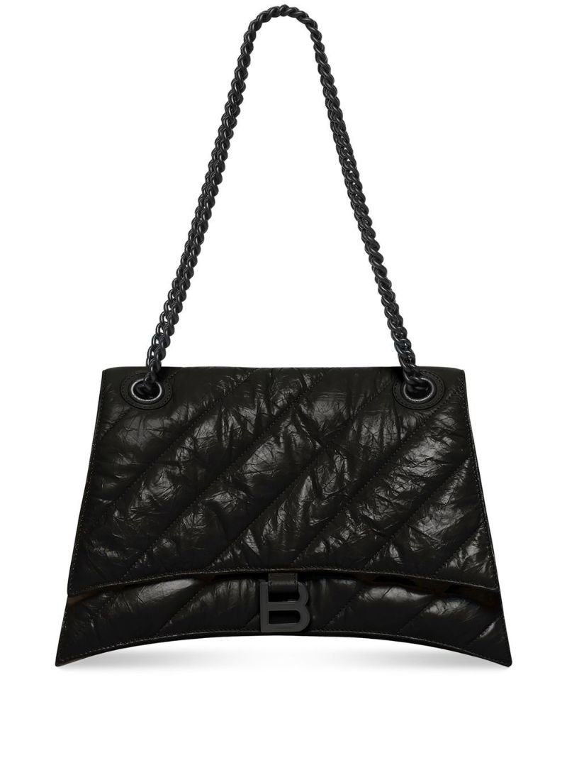 Black Crush Large Leather Shoulder Bag