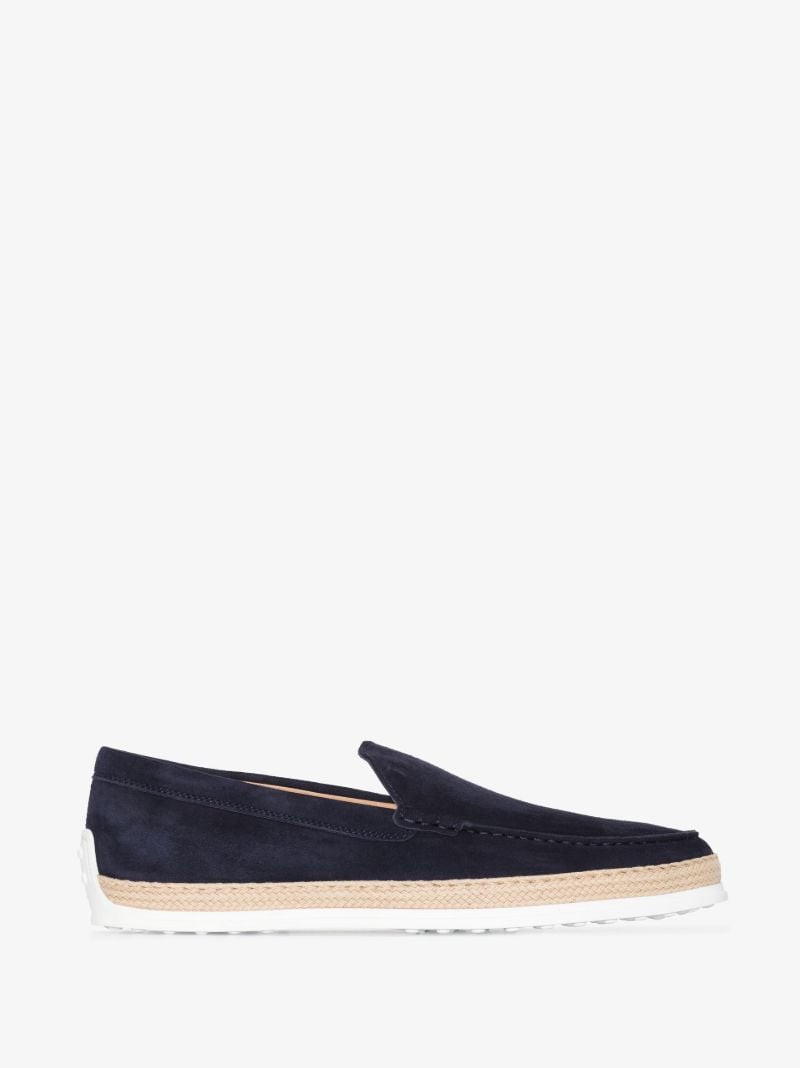 Blue Suede Espadrille Loafers