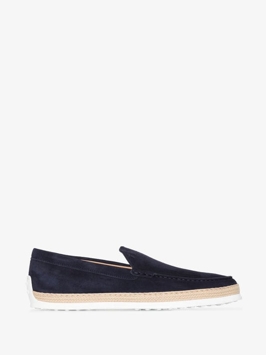 Blue Suede Espadrille Loafers