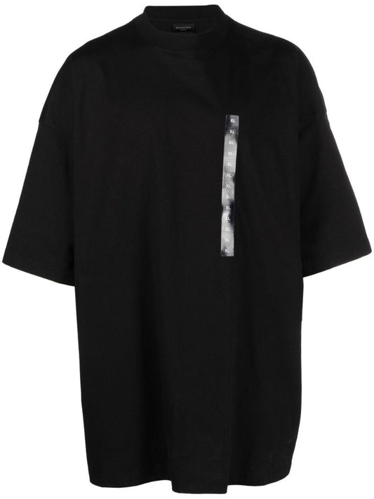Black Size Sticker Oversized T-shirt