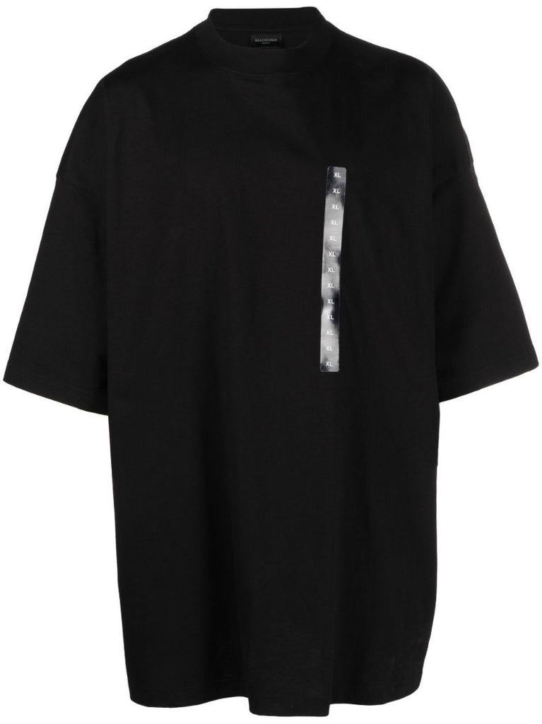 Black Size Sticker Oversized T-shirt