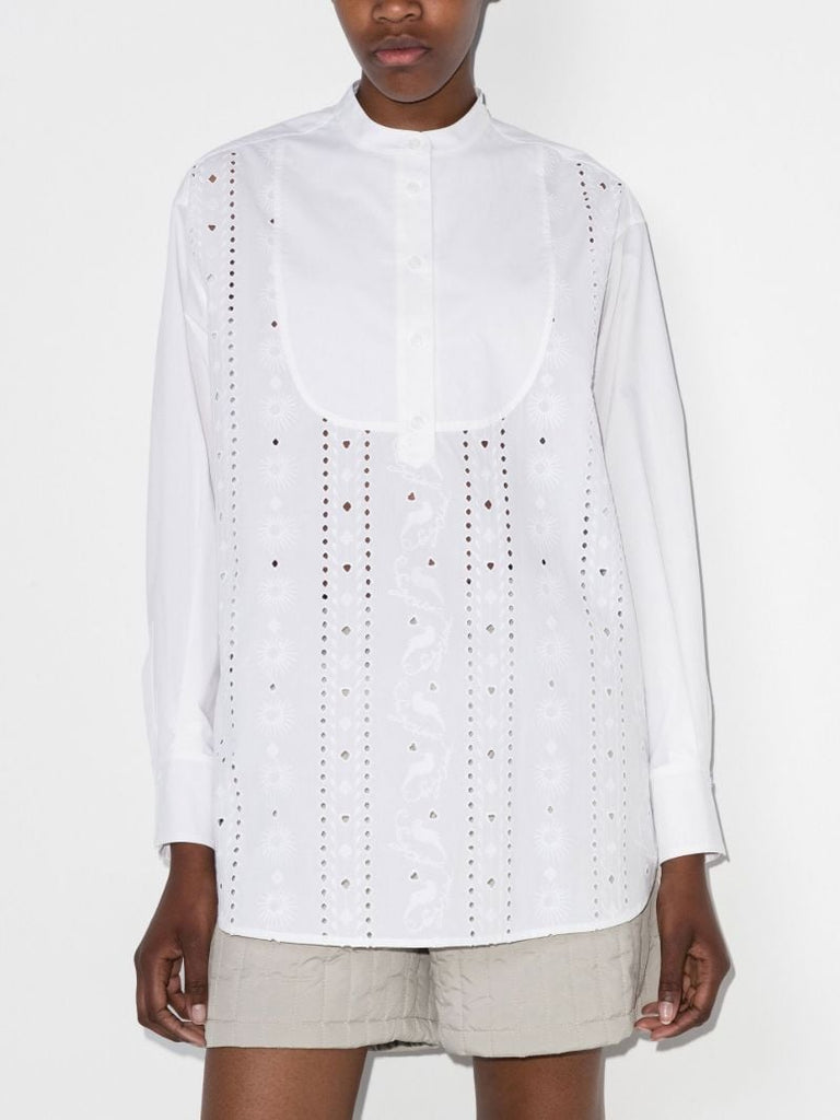 Broderie Anglaise Cotton Poplin Shirt