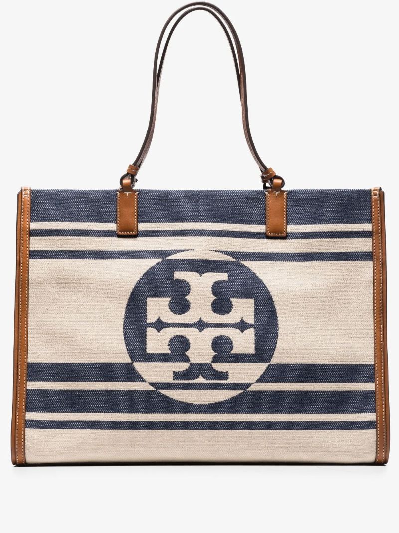 Neutral Ella Jacquard Stripe Tote Bag