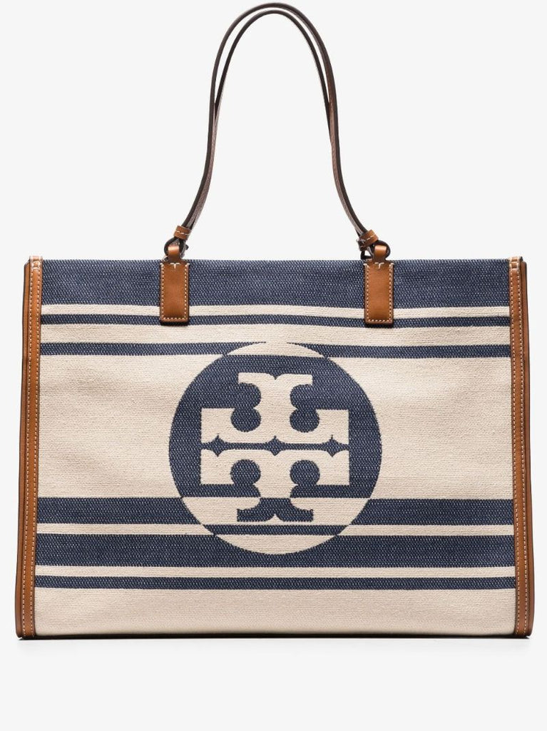Neutral Ella Jacquard Stripe Tote Bag