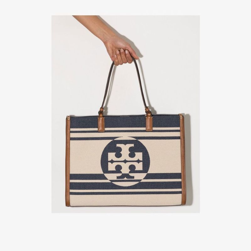 Neutral Ella Jacquard Stripe Tote Bag