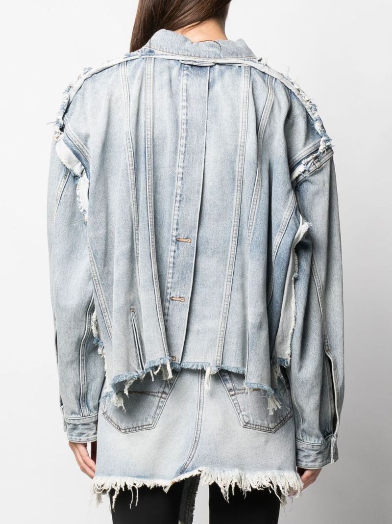 Blue Deconstructed Denim Jacket