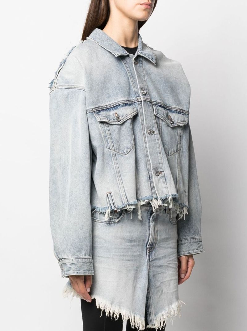Blue Deconstructed Denim Jacket