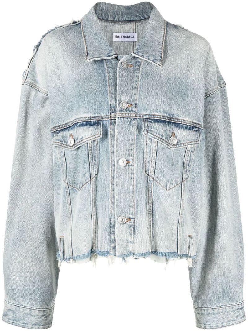 Blue Deconstructed Denim Jacket