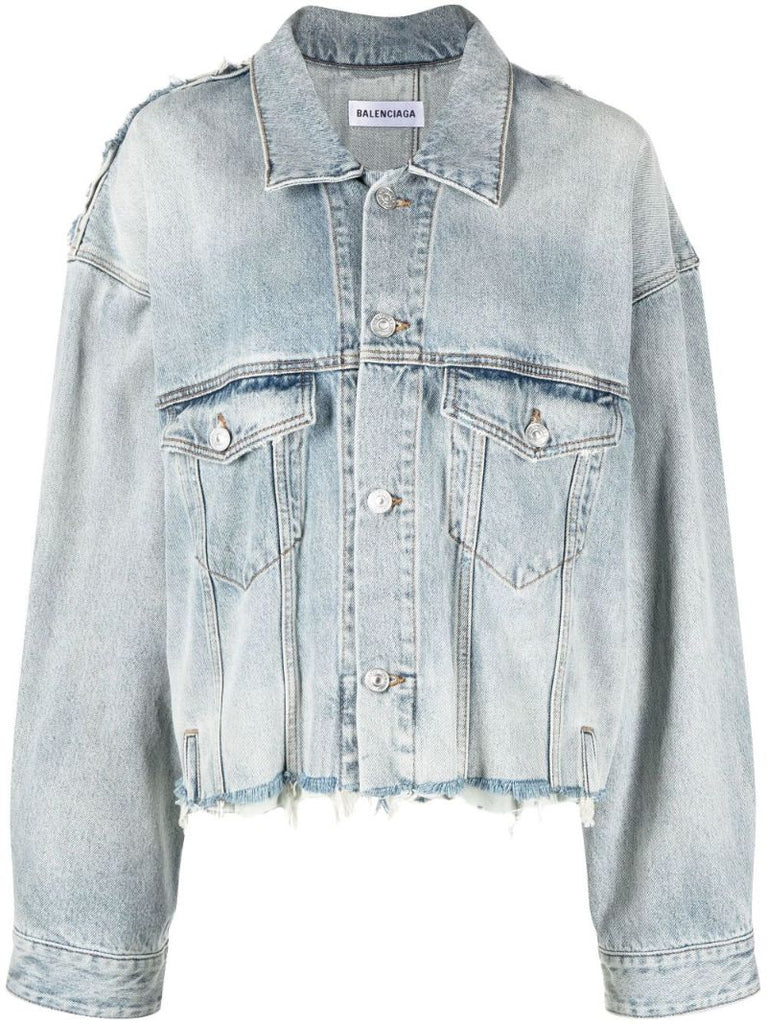 Blue Deconstructed Denim Jacket