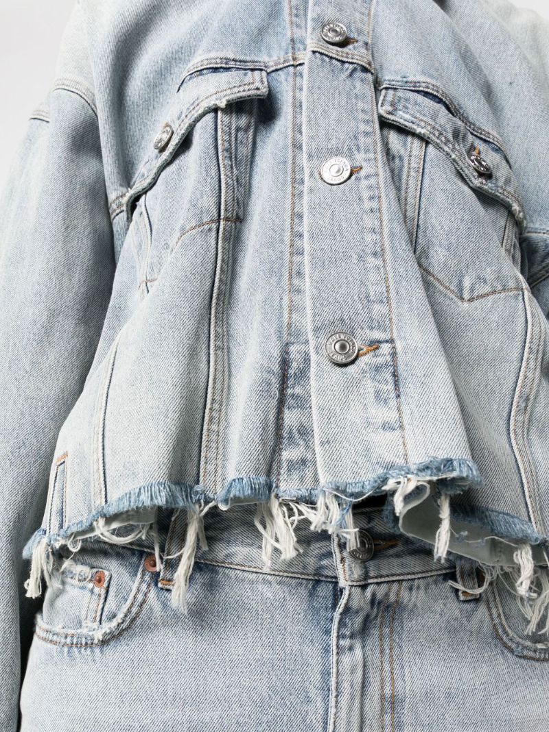 Blue Deconstructed Denim Jacket