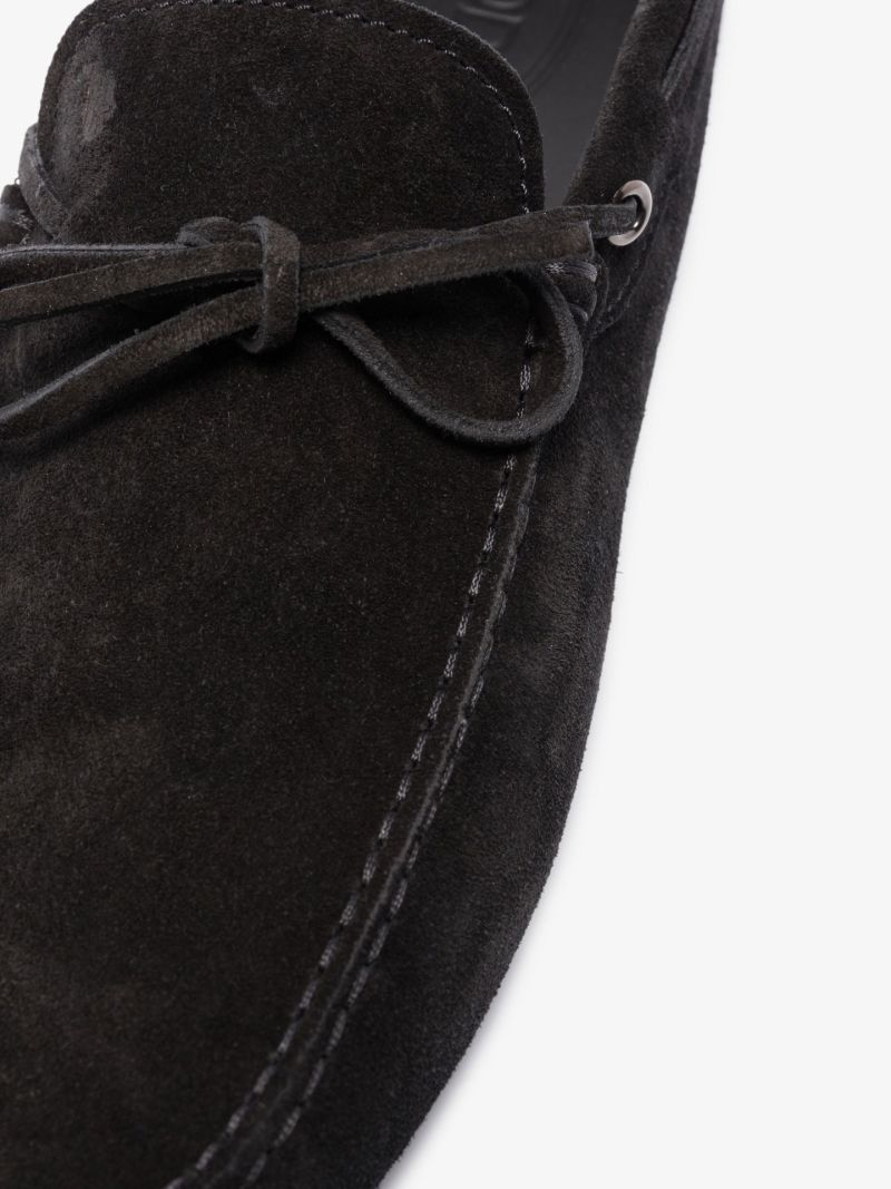 Black Gommino Suede Driving Shoes