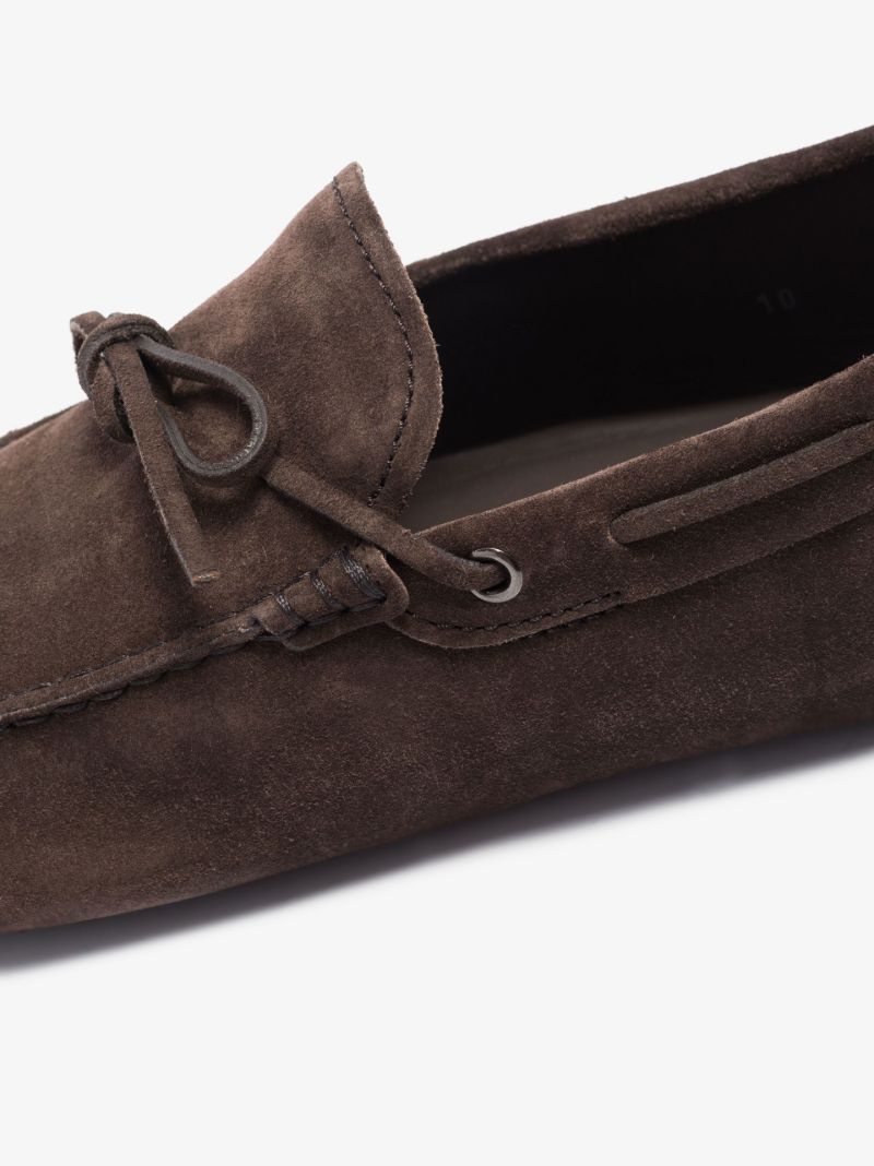Brown Gommino Suede Driving Shoes