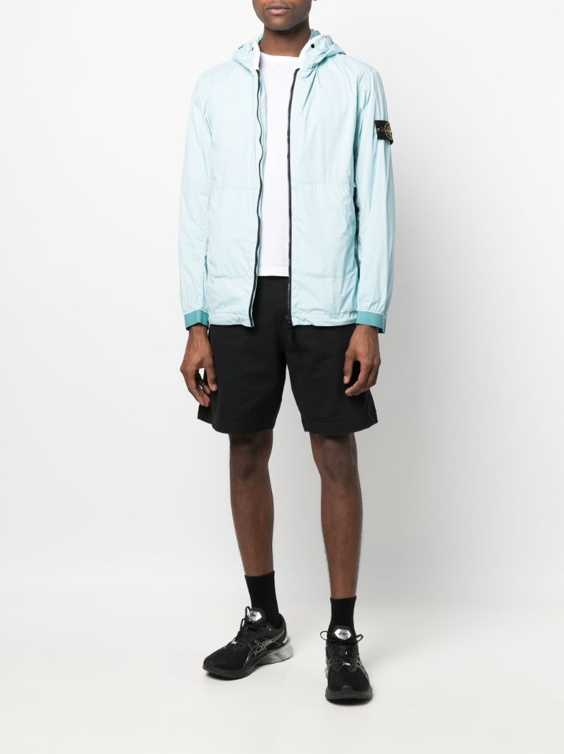 Blue Garment Dyed Hooded Jacket
