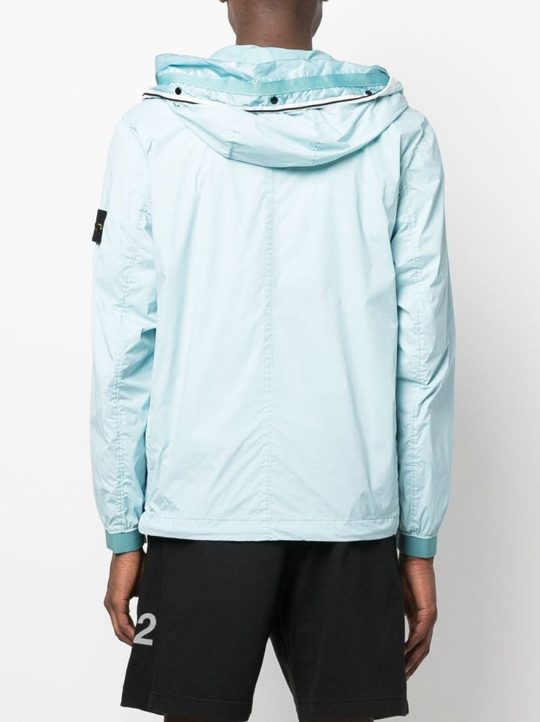 Blue Garment Dyed Hooded Jacket